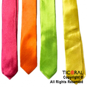 CORBATA TELA NEON FLUO LISA COLORES SURTIDOS x 1